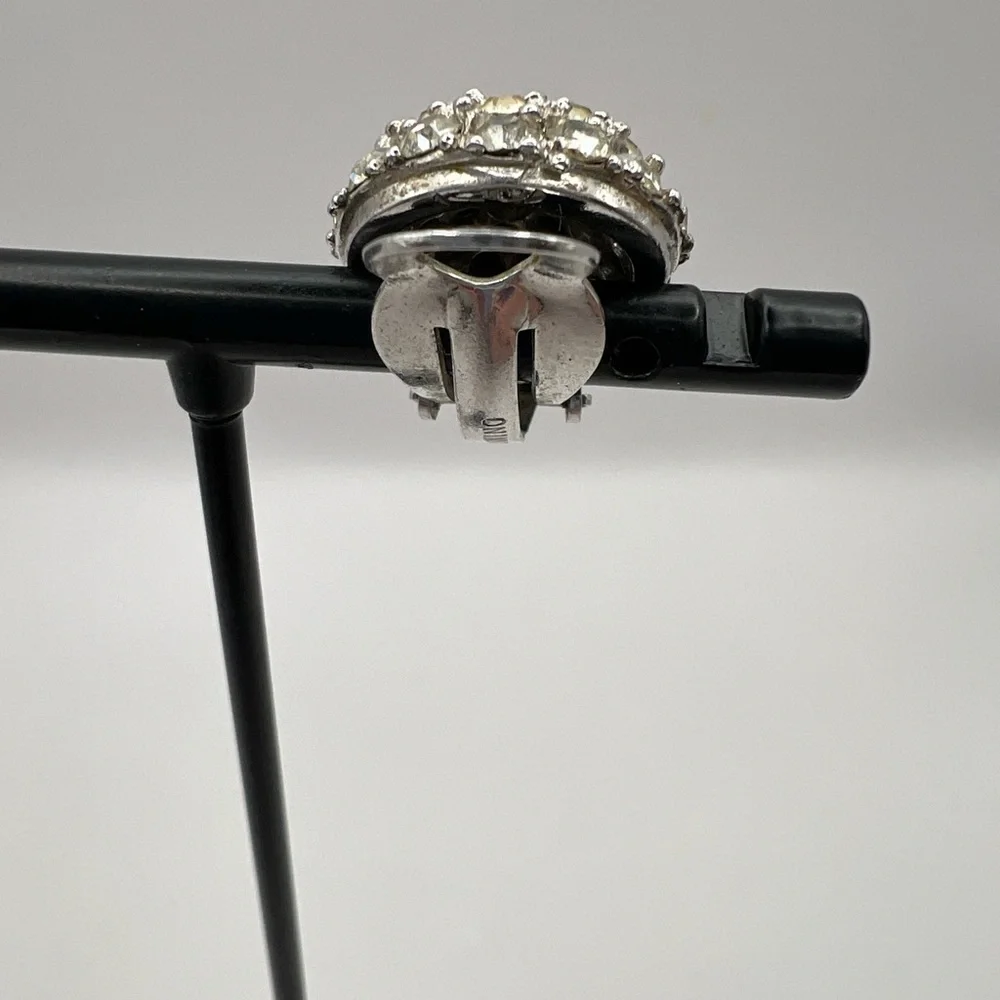 Single earring Pennino Pave round domed Bridal Engagement Clip on Earring
